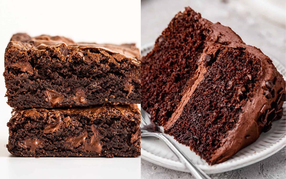 brownies vs chocolate cake