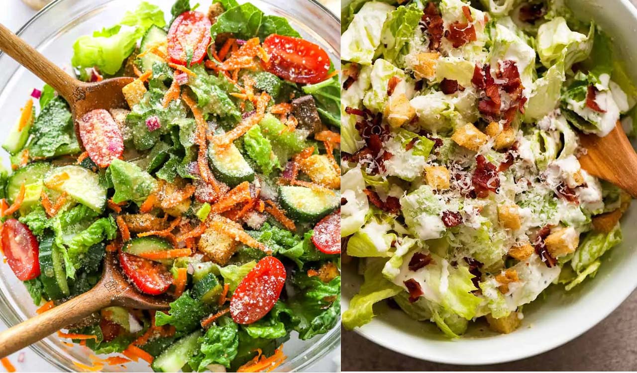 house salad vs caesar salad