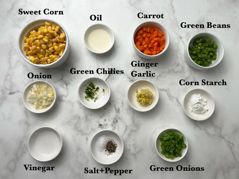 vegetarian sweet corn soup recipe ingredients
