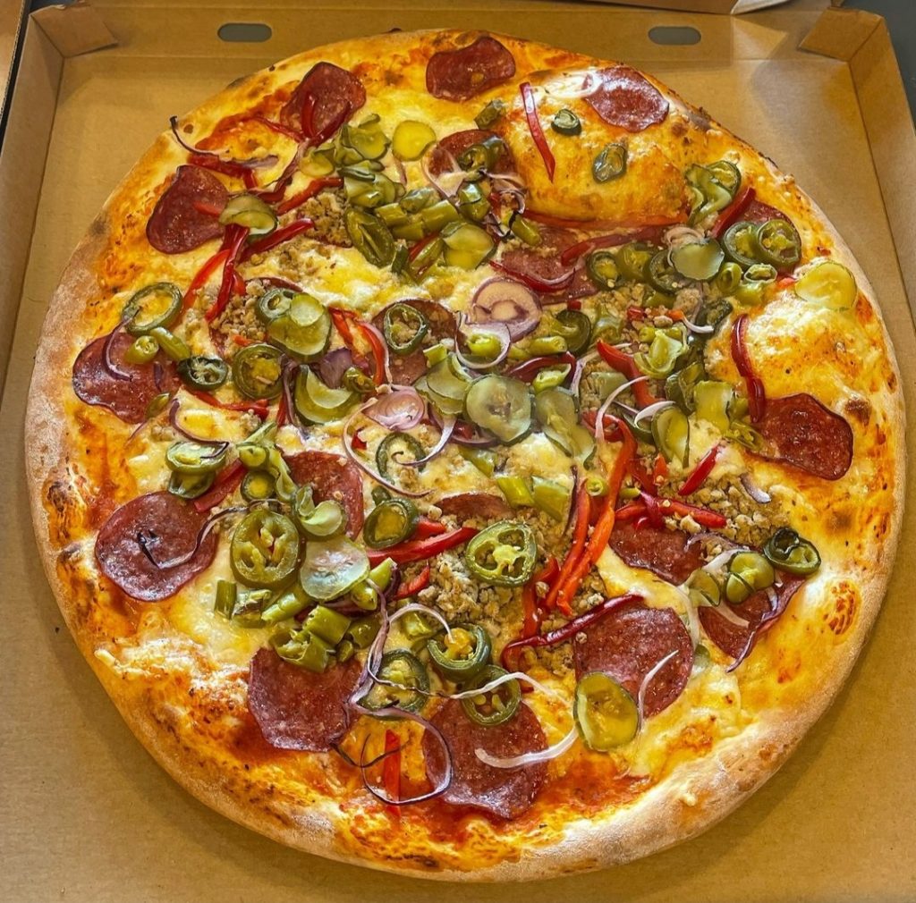 American Pizza with many toppings