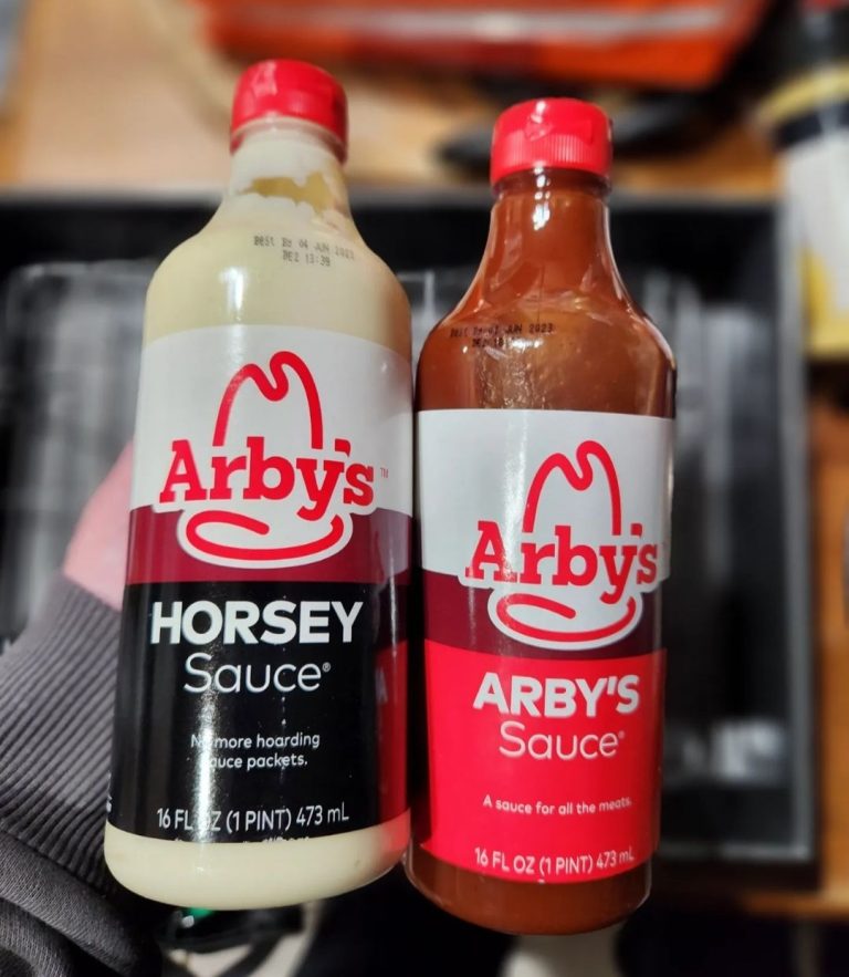 Arby's Sauces including Horsey Sauce in a bottle