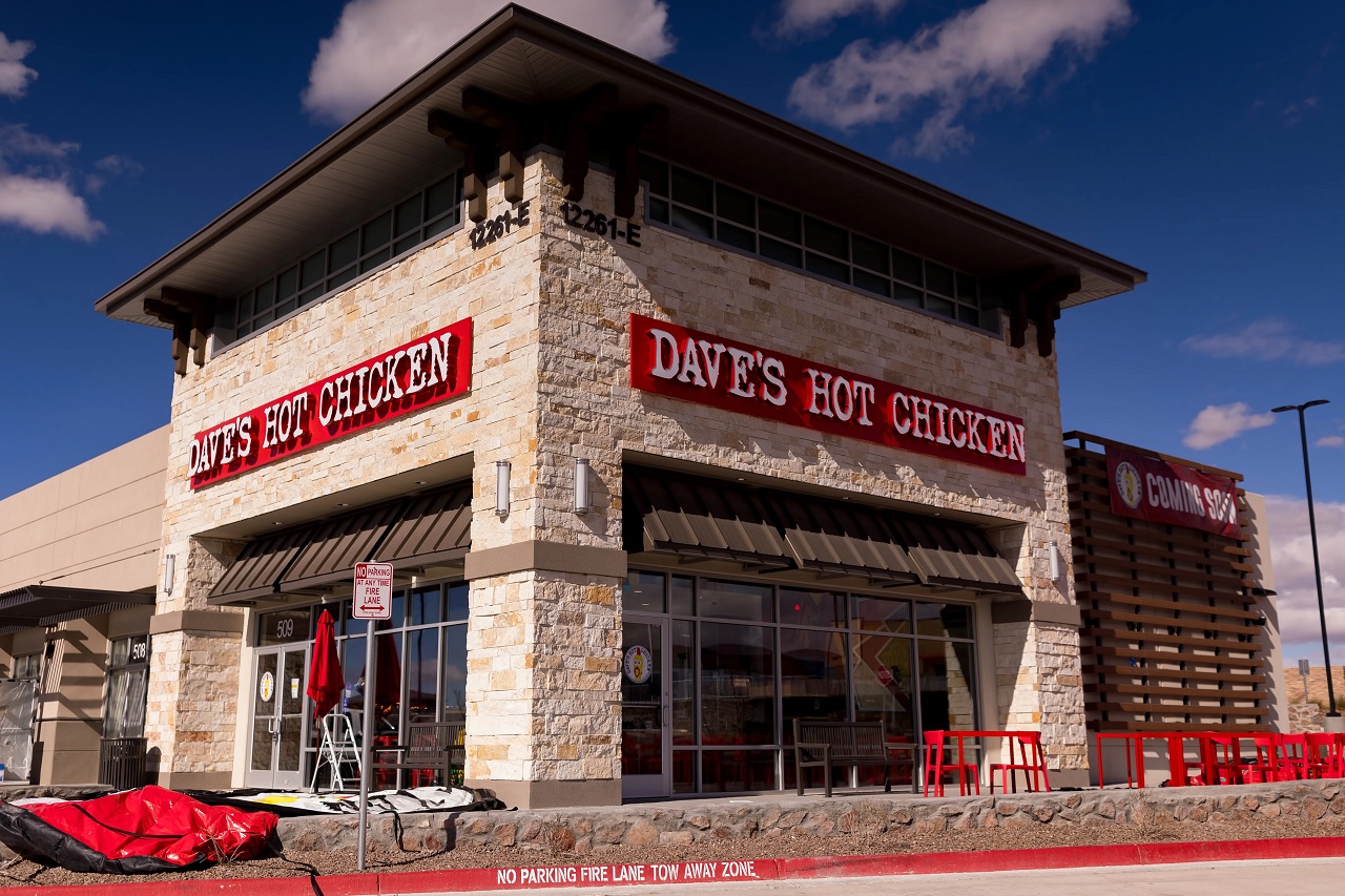 Exterior view of Dave’s Hot Chicken restaurant