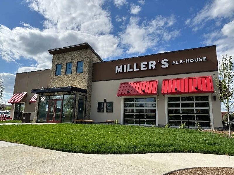 Exterior view of Miller's Ale House restaurant.