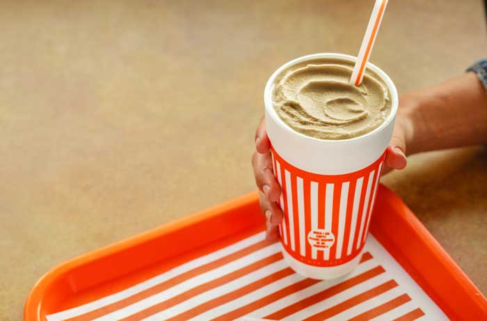 Whataburger Medium Drink with a straw