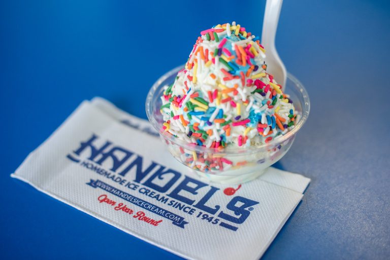 A delicious looking ice cream scoop on Handel's Menu