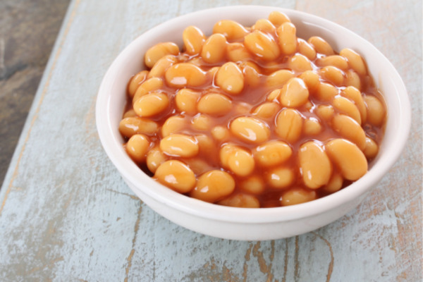 Cooked Navy beans with a creamy texture